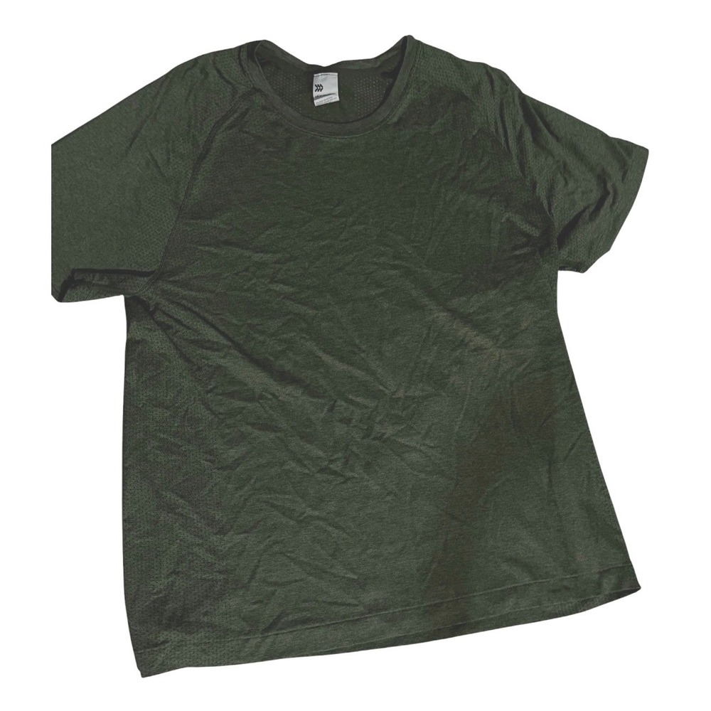 All in Motion T Shirt Mens Large Olive Green EUC Short Sleeve Active Mesh